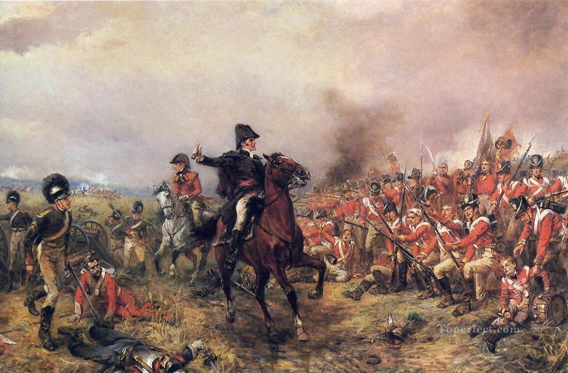 Wellington at Waterloo JANE AUSTEN AND THE BATTLE Robert Alexander Hillingford historical battle scenes Oil Paintings